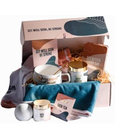 Get Well Soon Care Package for Women - 13pc Sympathy Spa Kit Gift Basket with Throw Blanket and Diary - Self Care Gifts for Women - Buy Online on SooperMarket.com