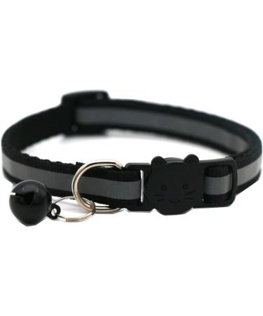 Hepplly 6-Pack Cat Collars - Quick Release Reflective Kitten Collars with Bell (Black) | International Shipping - Buy Online on SooperMarket.com