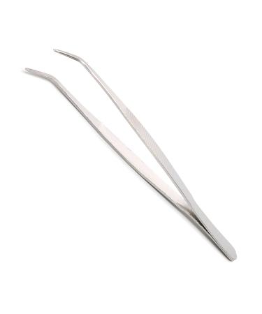 Hegebeck Stainless Steel Tweezers  200mm 430 Multi Purpose Curved Tweezer  for Facial Ingrown Hairs Splinter Remover  Plants  Daily Beauty Tool with Bent Tip  1pcs