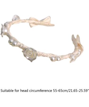 JSGHGDF Temperament Flocking Rose Shape with White Decors Unique Hair Hoop Bride Woman Wedding Party Headwear White Rose - Buy Online on SooperMarket.com