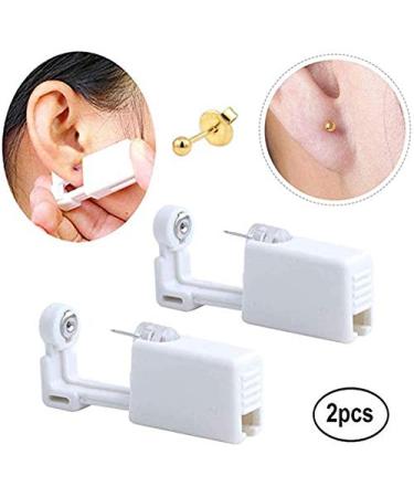 2 Pack Self Ear Piercing Gun Kit with Disposable Piercing Tool and Gold Stud for Easy, Painless Ear Piercing - Buy Online on SooperMarket.com
