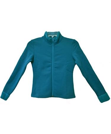 Chloe Noel Figure Skating Solid Polar Fleece Fitted Jacket by Polartec J11 Dark Turquoise Adult Small