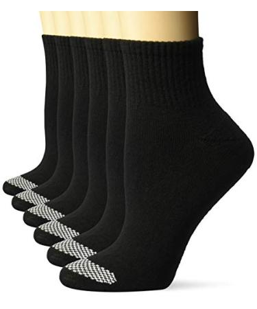 Hanes Womens Cool Comfort Toe Support Ankle Socks, 6-pair Pack Shoe Size: 8-12 Black/White Vent
