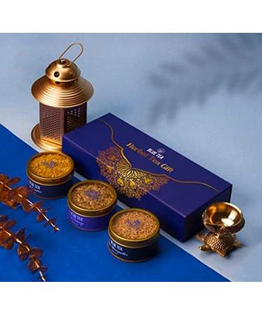 BLUE TEA - Assorted Tea Gift Set- 3 Ginger Tea Flavors | ELEGANT TEA GIFT - MOM GIFTS | Flower Based - Caffeine Free - Gluten Free | Mothers Day Gift For Mom From Daughter and Son | Gift for Her Herbal Tea Gift 2.64 Oz (Pack of 1) - Buy Online on SooperMarket.com