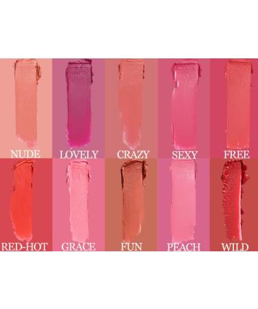 MIESCHER Colored Matte Nude Lipstick - Full Coverage Lip Crayon for Bold Deep Red Lips - Waterproof & Smudge Proof - Buy Online on SooperMarket.com