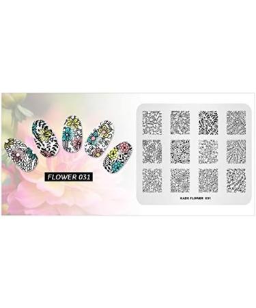 Alexnailart Nail Art Stamping Plate Natural Flower Branches Template Image Plate Nail Art Tools (FL031) - Buy Online on SooperMarket.com