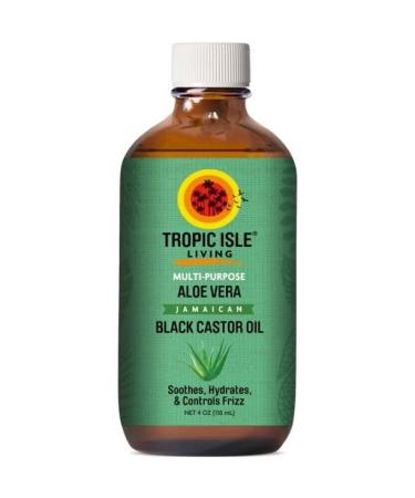 Tropic Isle Living Hair & Skin Conditioner Oil | Jamaican Black Castor Oil for Dry Hair and Skin | 100% Pure and Natural 4 oz (Aloe Vera)