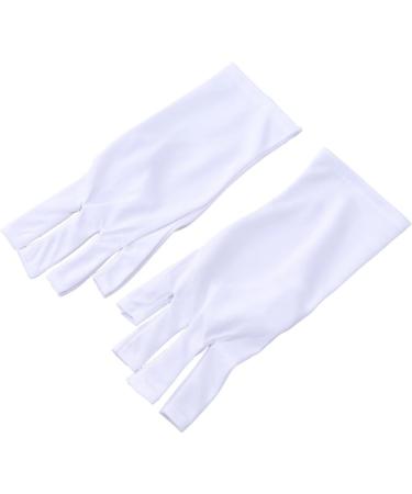Mikinona Gel Manicure Gloves 1 Pair Anti Uv Glove Nail Half-Finger Gloves Chinese Wooden Pillow Cotton Glove Silicone Ear Display Uv Shield Glove White Manicure Manicure Glove - Buy Online on SooperMarket.com