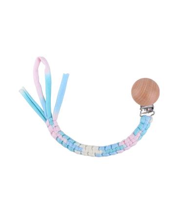 Tian-K Handmade Beech Wood Pacifier Chain Clip - Eco-Friendly Cotton Woven Baby Dummy Leash - Buy Online on SooperMarket.com