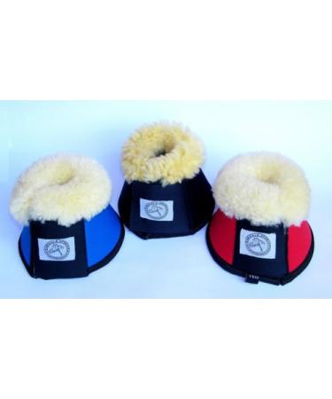 Amidale Sheepskin And Neoprene Over Reach Bell Boot Horse Riding Padded And Comfy Medium (Cob) Black