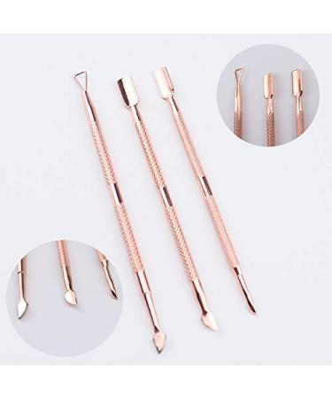 HaimiLiya 3Pcs Double Ended Stainless Steel Cuticle Pusher Set - Rose Gold Finish - Buy Online on SooperMarket.com