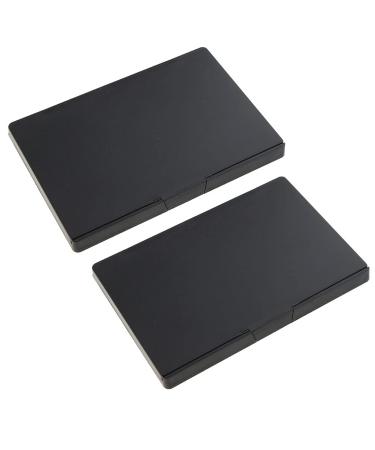 Pack of 2 Pro Empty Magnetic Makeup Palette Holder Case for Eyeshadow Powder Blush Cosmetic Case (Black)