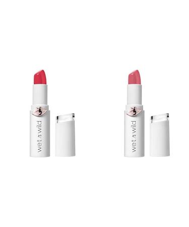 wet n wild Mega Last High-Shine Lip Color Strawberry Lingerie with Mega Last High-Shine Lip Color Pinky Ring