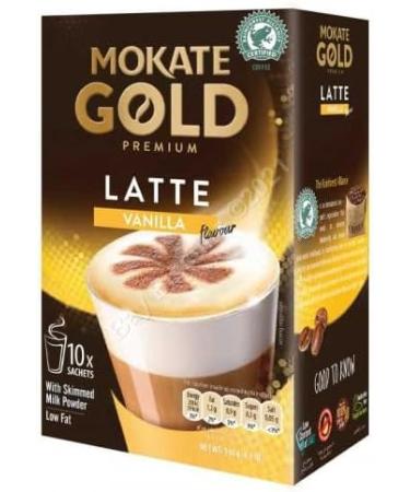 Mokate Gold Premium Latte Caramel & Vanilla Flavour 4 boxes (40 sachets total 560g) - Buy Online on SooperMarket.com