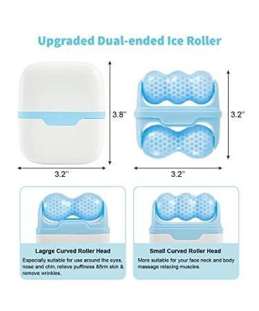 Yiclick Facial Ice Roller for Face and Eye Puffiness Relief - Upgraded Ergonomic Design, Migraine Relief, Beauty Skincare Gift - Blue - Buy Online on SooperMarket.com