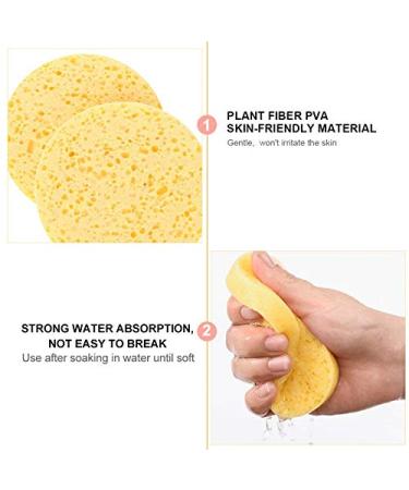 Buy Tvoip 25-Pack Reusable Facial Sponges - Natural Wood Pulp Deep Cleansing Bigger & Thicker Cosmetic Puff for Face Care - Yellow - Buy Online on SooperMarket.com