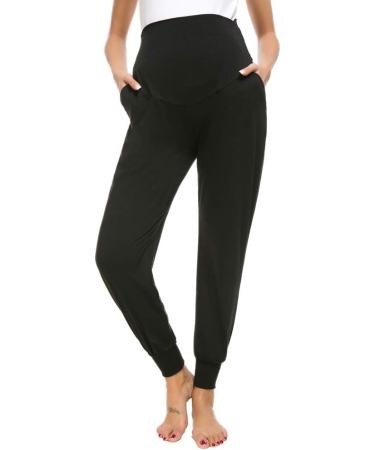 Love2Mi Maternity Casual Pants - Stretchy & Comfortable Lounge Jogging Trousers in Black - Buy Online on SooperMarket.com