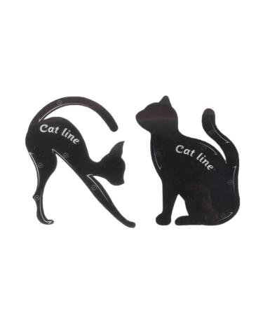 2PCS Cat Eyeliner Template Premium PVC Material Smoky Eyes Makeup Applicators Cat Shaped Eye Liner Guide Stencil Tool For Makeup Beginner Beauty