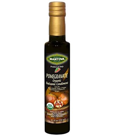Mantova Organic Pomegranate Balsamic Vinegar of Modena, Perfect for Salad Dressing, Pasta Salad, Ice Cream and Cocktails, 8.5 oz