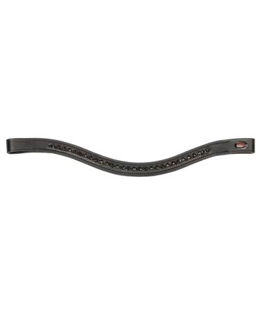 Headband for a horse Warmblood thoroughbred cold blood Start Cadmus paint leather glittering string with rhinestone strass in blue and black curved for brown brown and black leather (cob black/silver) COB black/black