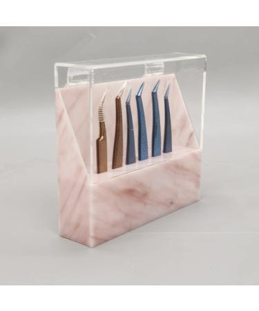 Dust-proof Tweezers Holder Lash Extension Supply Stand Holder  8 Holes Tweezers Storage Holder for Eyelash Extensions Supplies Acrylic Display Stand Salon (Pink)1