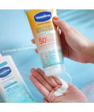 Vaseline Healthy Bright Daily Sun Serum SPF50+ PA++++ | Nourishing & Brightening with Vitamin B3 C & E - 170ml - Buy Online on SooperMarket.com