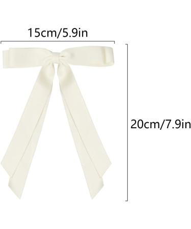 2 Pack Hair Bows for Women Bow Hair Clips French Barrette with Long Silky Satin Hair Ribbons for Women Girls(Black Beige) Beige Black - Buy Online on SooperMarket.com