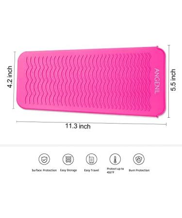 ANGENIL Silicone Mat Pouch for Professional Hair Straightener/Curling Iron 2 in 1 Titanium Ceramic Flat Iron/Curling Wand Pink - Buy Online on SooperMarket.com