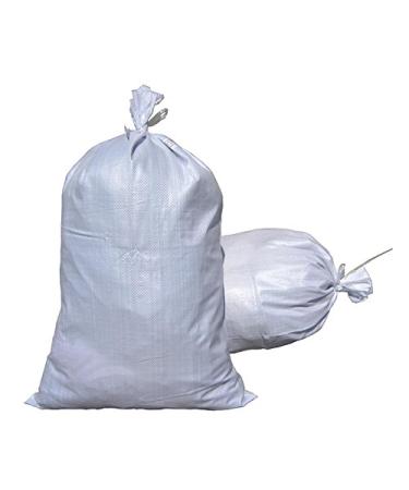 MTB Sand Bags 17"x27", Empty White Woven Polypropylene w/Ties, UV Protection, 10Pack (Also Sold In 50Pack / 100Pack, 14"x26" / 18"x30" Available) 17"x27" White 10-Bags