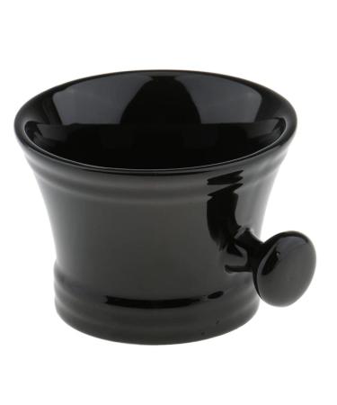 Black Ceramics Men Shaving Mug Bowl Barber Beard Shaving Brush Soap Mug Cup As Picture