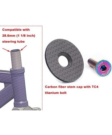 COONIUM 1 1/8 Carbon Fiber Headset Stem Top Cap with Titanium Bolt - Road Bike & MTB - Buy Online on SooperMarket.com