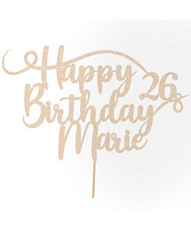 Cakehop personalized happy birthday glitter cake decoration adapted color every name & every old cake decoration for birthday party (rose gold)