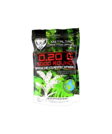 MetalTac Airsoft BBS Bio-Degradable .20g Perfect Grade High Precision 6mm BB Pellets (Bag of 5000 Rounds)