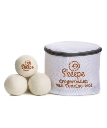 Sk pe Texel Woolen Dryer Balls XL 6 pieces in storage bag with zipper Tumble dryer balls - Washing balls - Drying balls - Durable wax drying - Texel wool and Merino wool