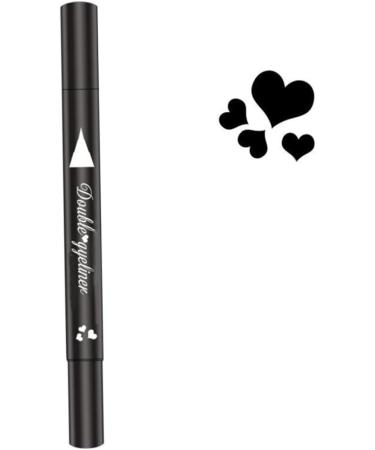 Eyeliner Stamp 2 in 1 Double-Head Waterproof Liquid Eyeliner Pen Make-Up Tool Black Heart Liquid Eyeliner - Buy Online on SooperMarket.com