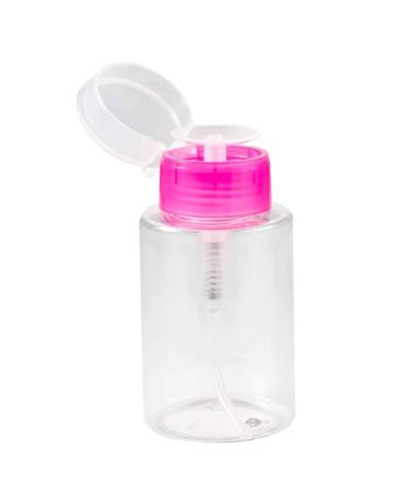 Nail Varnish Remover Pump Bottle Dispenser The Gel Bottle Nail Polish Remover Dispenser Empty Clear Push Down Bottle Plastic Pump Liquid Container Rosy 180ml