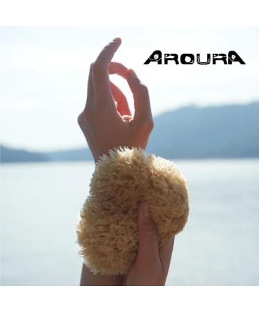 AROURA Natural Sea Wool Sponge | Shower & Bath Sponge | Natural Loofah | Sea Sponge for Body Care | Sea Sponge for Facial Cleansing & Body Washing | Natural Sponge Size 3 (11-12 CM) - Buy Online on SooperMarket.com