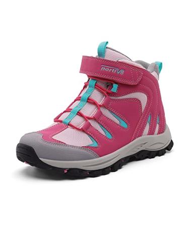 NORTIV 8 Boys Girls Lightweight Outdoor Hiking Boots 6 Big Kid Rose Red