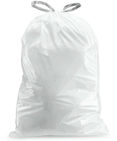 Plasticplace Custom Fit Trash Bags for simplehuman Code Q Bins - 50 Count, White Drawstring Garbage Liners - 13-17 Gallon - 25.25 x 32.75 - Buy Online on SooperMarket.com
