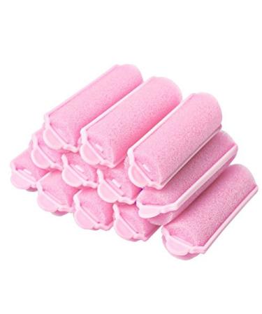 SUMAJU Hair Rollers 12pcs Soft Sponge Hair Roller Foam Styling Hair Curler Home DIY Curling Tool Pink