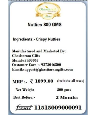 Jaiccha Ghasitaram Diwali Gifts Chocolate - Nutties 800 GMS in Black Paper Pouch with 2 T-Lites - Buy Online on SooperMarket.com