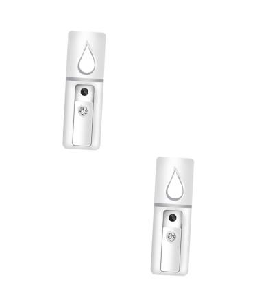 HAPINARY 2pcs Facial Spray Mist Mini Face Humidifier Hydrating Sprayer for Eyelash Extensions White