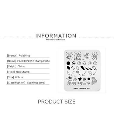 Nail Stamping Plate Fashion Sport Football Soccer Baseball Hockey Theme Multi-Pattern Stamp Print Image Stamp Template Nail Art for Nail Design 5# - Buy Online on SooperMarket.com