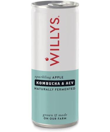 Willys ACV - Willy's Sparkling Apple Kombucha & ACV Drink (Apple Cider Vinegar) 250ml Can - Pack of 6 - Buy Online on SooperMarket.com