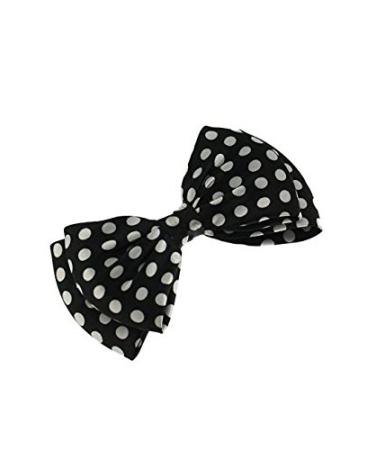 Zac's Alter Ego Large Black Polka Dot Double Bow on Crocodile Clip