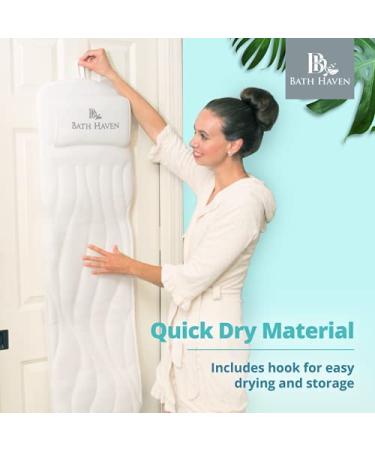 Luxury Bath Haven Full Body Bath Pillow with Headrest - Spa Accessories for Neck and Back - Powerful Suction Cups - Ideal for Shower, Tub, Jacuzzi - Buy Online on SooperMarket.com