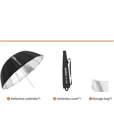 Godox UB-105W 41.3 105cm Parabolic Deep Reflective Umbrella White Inner for Photography and Video Shooting - Buy Online on SooperMarket.com