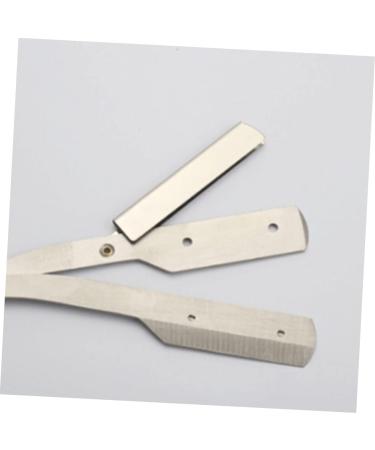 WOONEKY 2pcs Barber Shaving Tools Set - Stainless Steel Straight Razor & Mustache Scissors | Old Fashioned Yangjiang Manual Shaver - Buy Online on SooperMarket.com
