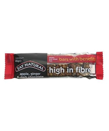 Eat Natural Gluten Free Apple Ginger Dark Chocolate Bars 3 x 45g (Pack of 4)