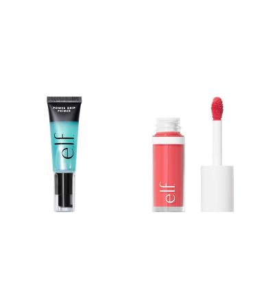 e.l.f. Cosmetics Power Grip Primer Gel-Based & Hydrating Face Primer & Camo Liquid Blush Long-Lasting Liquid Blush For High-Pigment Colour
